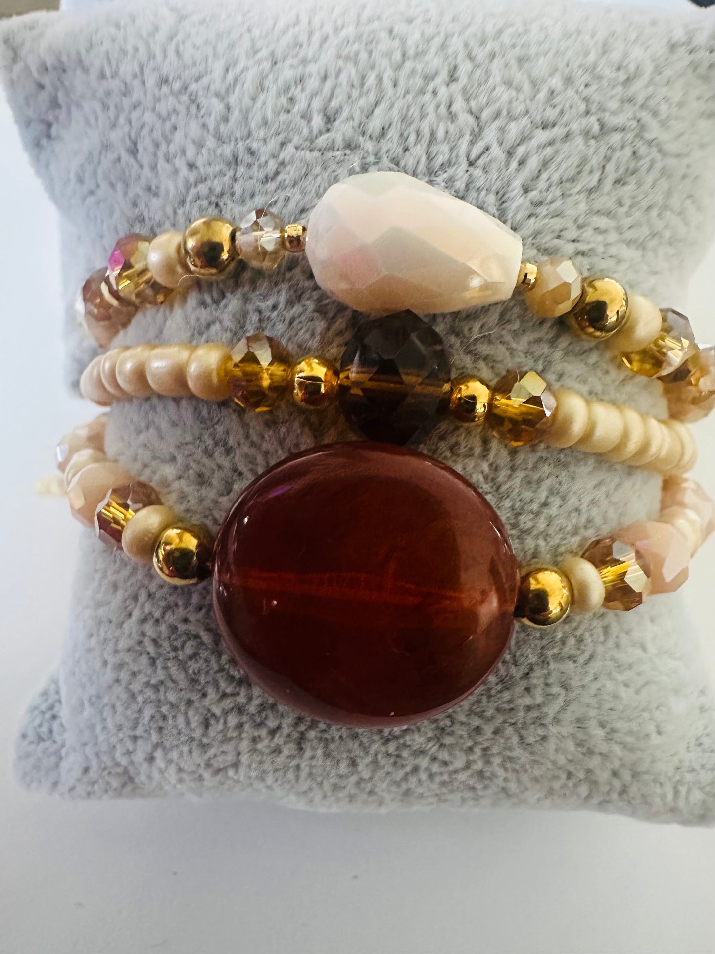 Pulsera Piedras Naturales Chocolate