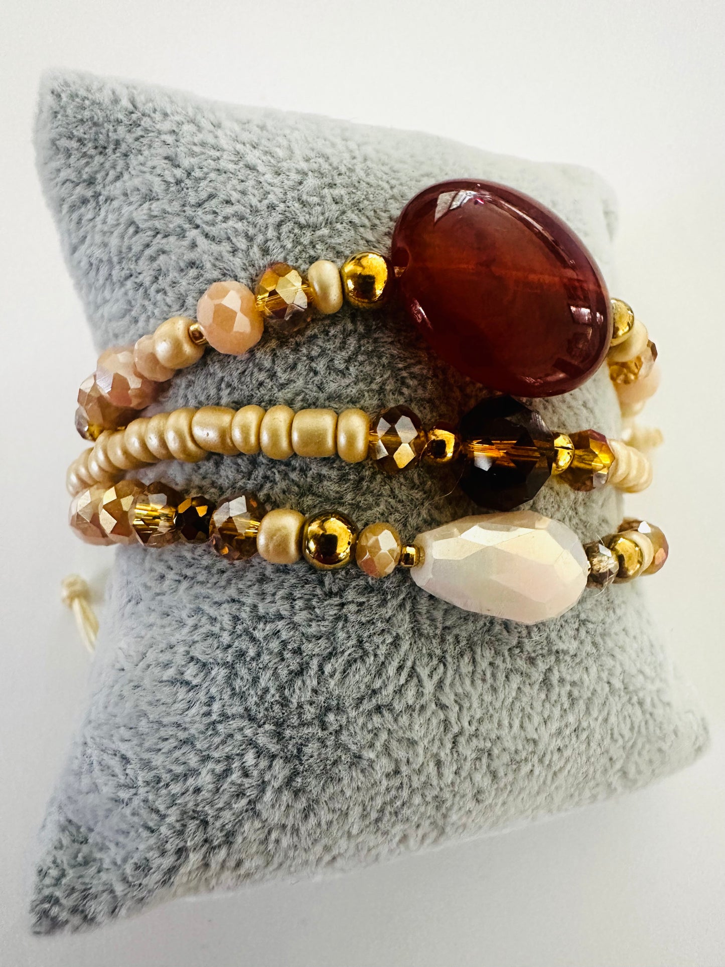 Pulsera Piedras Naturales Chocolate