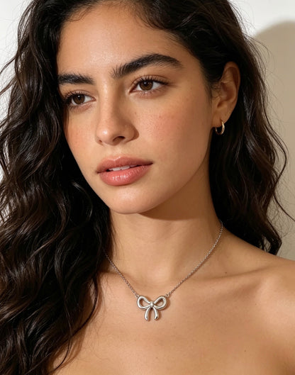 Collar coquette plateado